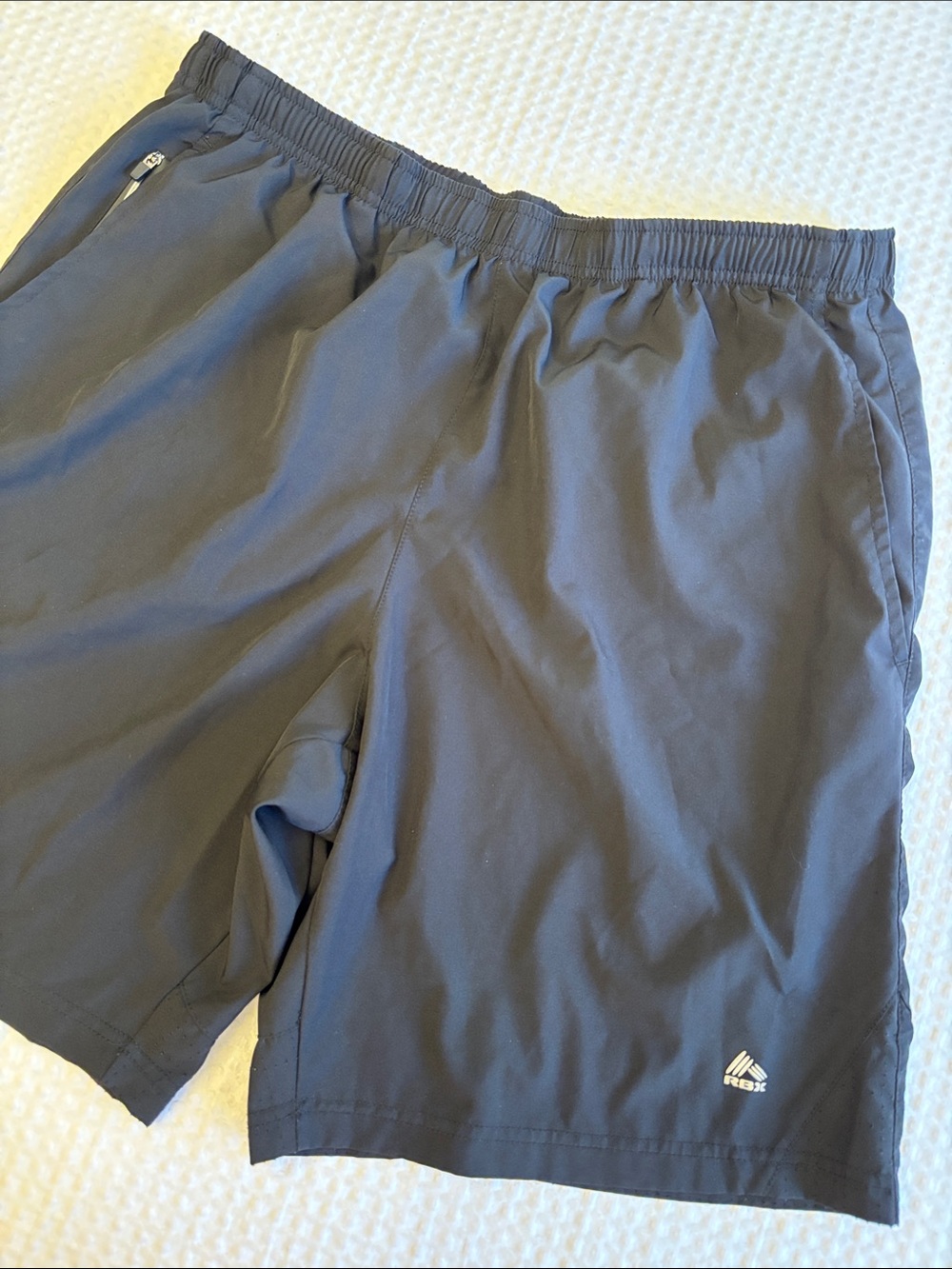 RBX Men's LARGE Lightweight Athletic BLACK Elastic-Waist Shorts